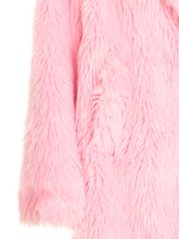 Single breast eco fur jacket